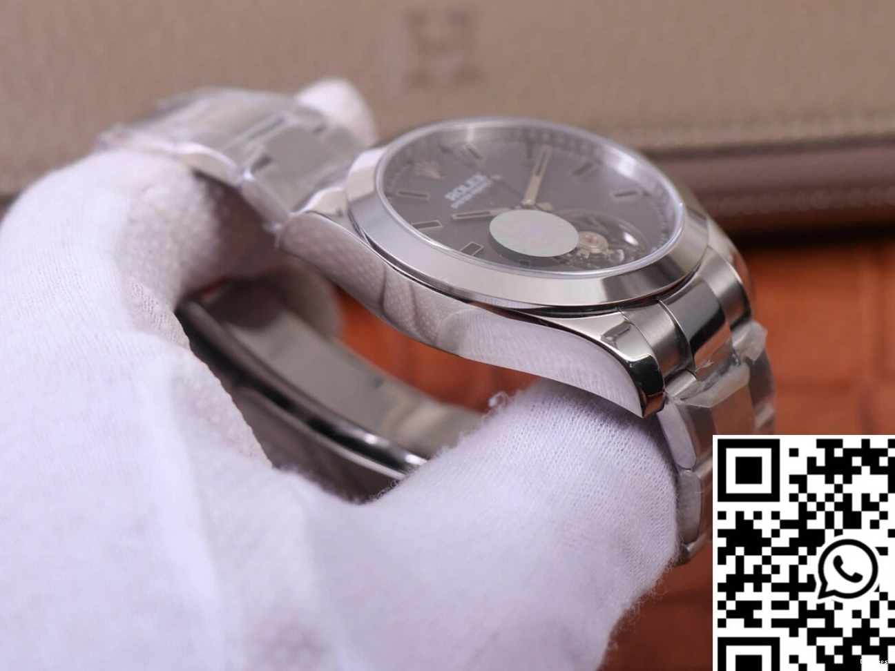 Silver Replica Design Factory 116400 Base LNT01HS-001 Rolex Milgauss JB case watch Noir Label 0402